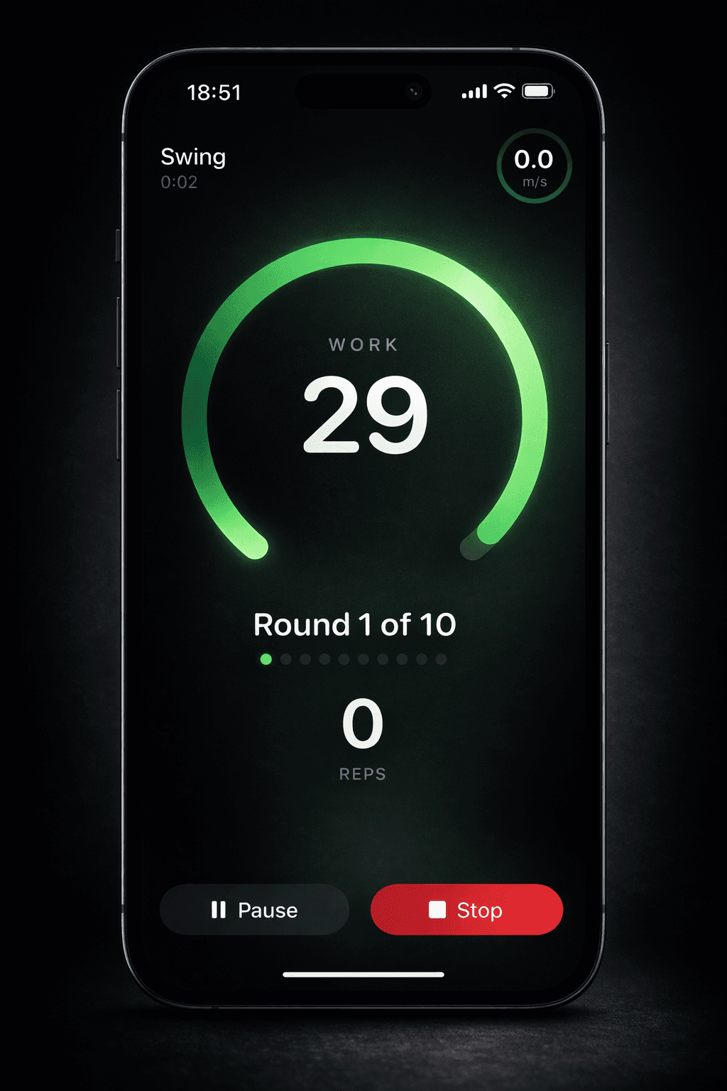 BellSense active workout tracking screen